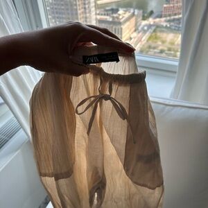 Crinkled drawstring pants